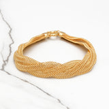 Bracelet - Or 14K jaune cuban link tressés 7.5" - BRG361