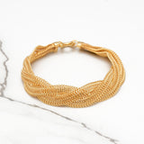 Bracelet - Or 14K jaune cuban link tressés 7.5" - BRG369