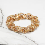 Bracelet - Or 14K jaune ronds texturés 8" - BRG370