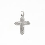 Pendant - 14K white gold cross pave cz - PEG339