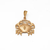 Pendant - 14K yellow gold crab/cancer cut diamond - PEG340