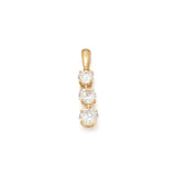 Pendentif - Or 14K jaune trois pierres cz coupe brillant - PEG342