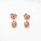 Studs - Or 10K rose perle coupe diamant 5mm - BOG399
