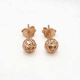 Studs - Or 10K rose perle coupe diamant 6mm - BOG405