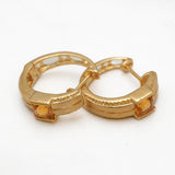 Hoops - Or 14K jaune pierre cz coupe princesse - BOG409