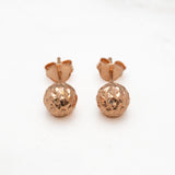 Studs - Or 10K rose perle coupe diamant 7mm - BOG411