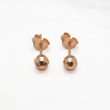 Studs - Or 10K rose perle coupe diamant 5mm - BOG413