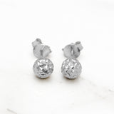 Studs - Or 10K blanc perle coupe diamant 6mm - BOG416