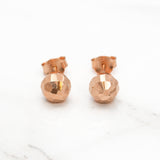 Studs - Or 10K rose perle coupe diamant 7mm - BOG418