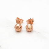 Studs - Or 10K rose perle coupe diamant 6mm - BOG419