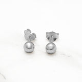 Studs - Or 10K blanc perle poli 5mm - BOG420