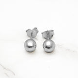 Studs - Or 10K blanc perle poli 6mm - BOG421