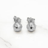 Studs - Or 10K blanc perle coupe diamant 7mm - BOG424