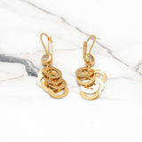 Hoops - Or 14K jaune anneaux pendants avec pierre cz - BOG404