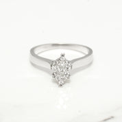 Bague de fiançailles - Or 14K blanc pierre coupe marquise composite diamants naturels 0.25CT - RIGD015