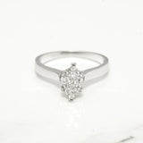 Bague de fiançailles - Or 14K blanc pierre coupe marquise composite diamants naturels 0.25CT - RIGD015