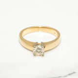 Bague de fiançailles - Or 14K deux tons jaune & blanc solitaire diamant naturel coupe brillant 0.25CT - RIGD016