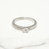 Bague de fiançailles - Or 14K blanc solitaire diamant naturel coupe brillant 0.15CT - RIGD017