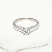 Bague de fiançailles - Or 14K blanc solitaire diamant naturel coupe brillant 0.20CT - RIGD018