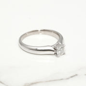 Bague de fiançailles - Or 14K blanc solitaire diamant naturel coupe brillant 0.20CT - RIGD018