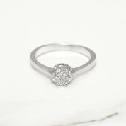 Lady's engagement ring - 18K white gold composite natural diamonds 0.15CT - RIGD029
