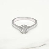 Lady's engagement ring - 18K white gold composite natural diamonds 0.15CT - RIGD029