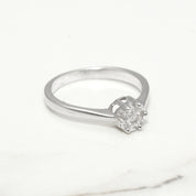 Lady's engagement ring - 18K white gold composite natural diamonds 0.15CT - RIGD029