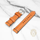 Bracelet en Cuir - 820 Tan & Blanc