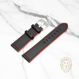 Bracelet en Cuir - 506 Noir & Rouge