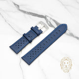Bracelet en Cuir - 503 Perforé Bleu & Bleu