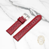 Bracelet en Cuir - 503 Perforé Rouge & Rouge