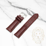 Bracelet en Cuir - 518 Alligator Brun & Brun