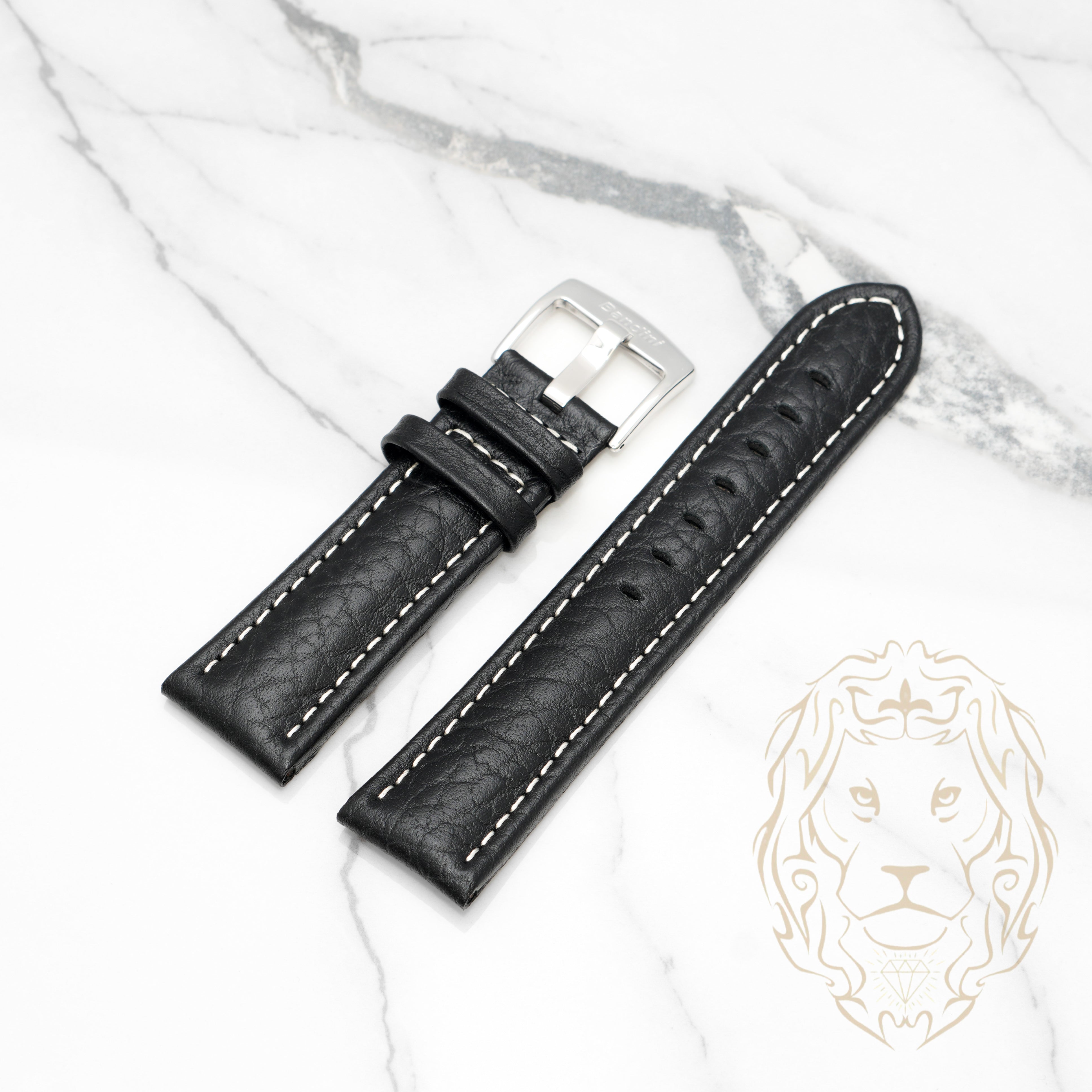 Bracelet en Cuir - 502 Buffle Noir & Blanc