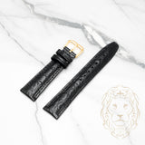 Bracelet en Cuir - 210 Crocodile Noir & Noir