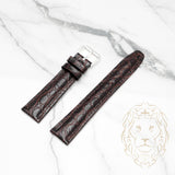 Bracelet en Cuir - 210 Crocodile Brun & Brun