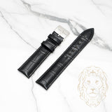 Bracelet en Cuir - 412 Alligator Noir & Noir