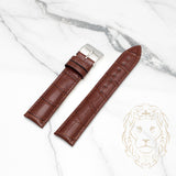 Bracelet en Cuir - 412 Alligator Brun & Brun