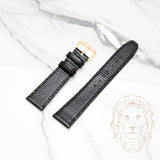 Bracelet en Cuir - 103 Lézard Noir & Noir