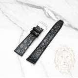 Bracelet en Cuir - 104 Crocodile Noir & Noir