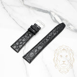 Bracelet en Cuir - 110 Crocodile Noir & Noir