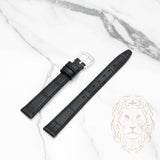 Bracelet en Cuir - 107 Alligator Noir & Noir