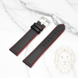 Bracelet en Cuir - 506 Noir & Rouge XL