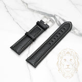 Bracelet en Cuir - 502 Buffle Noir & Blanc XL