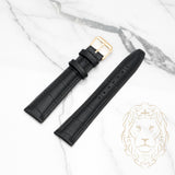 Leather Bracelet - 207 Alligator Black & Black XL