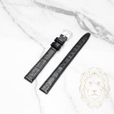 Bracelet en Cuir - 107 Alligator Noir & Noir XL