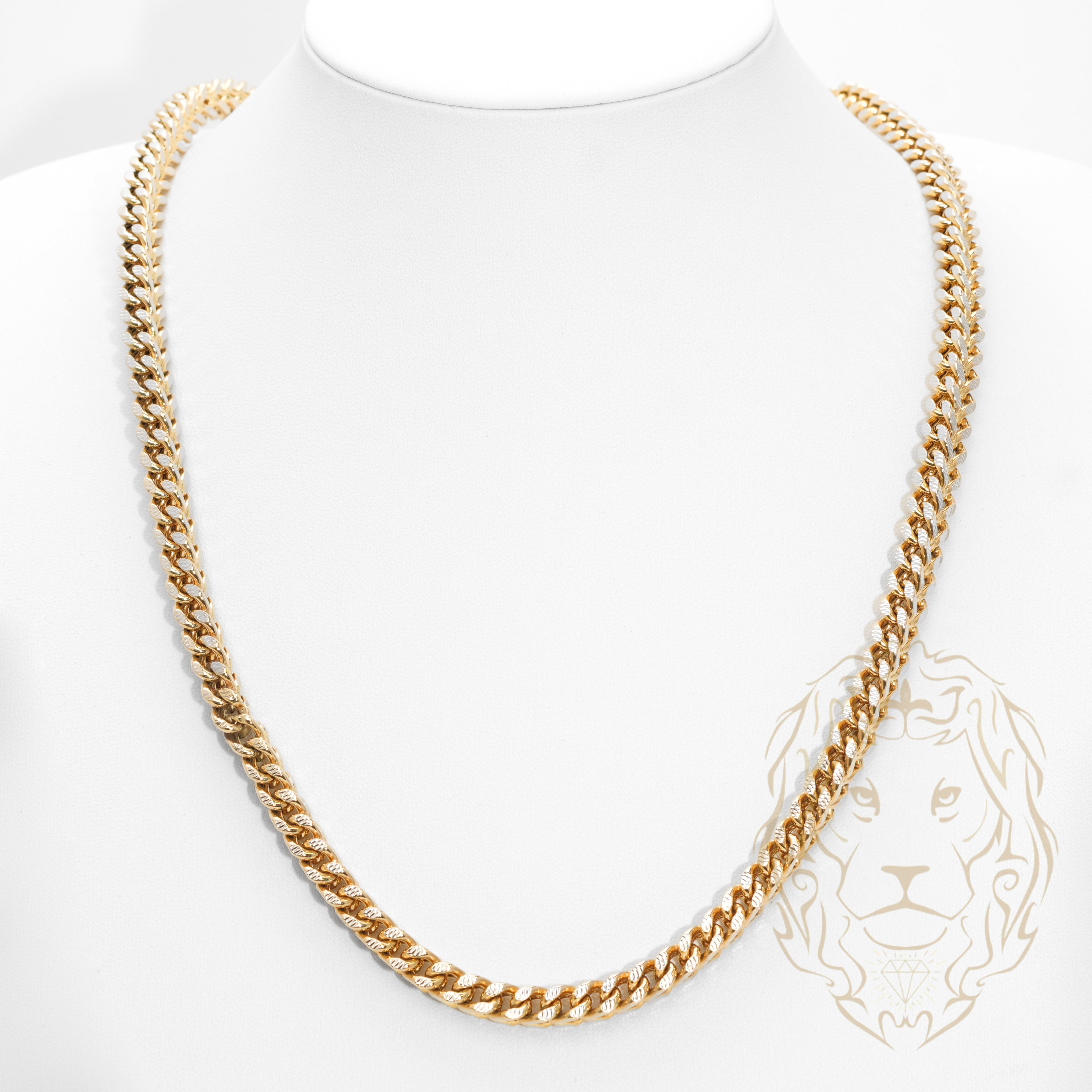 Chaîne - Or 10K deux tons jaune & blanc franco coupe diamant 7.2mm - CHG1310