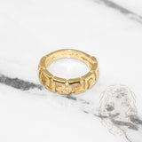Ladies' ring - 10K yellow gold with polished Greek key - RIG463