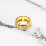 Bague - Or 18K jaune semi-éternité pinky pavé de diamants naturels 1.50CT - RIGD044