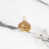 Pendentif - Or 10K jaune portrait d'une femme d'époque poli - PEG351