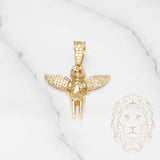 Pendant - 10K Yellow Gold Angel with Cz Pavement - PEG354